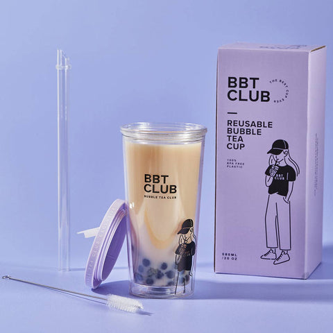 Bubble Tea Becher-Set in verschiedenen Farben (wiederverwendbar)