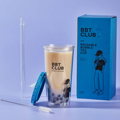 Bubble Tea Becher-Set in verschiedenen Farben (wiederverwendbar)