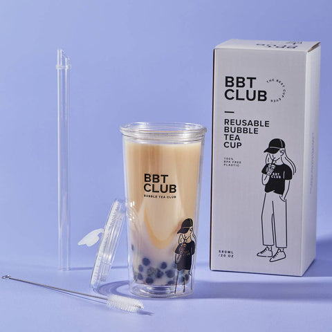 Bubble Tea Becher-Set in verschiedenen Farben (wiederverwendbar)