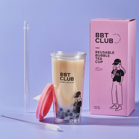 Bubble Tea Becher-Set in verschiedenen Farben (wiederverwendbar)